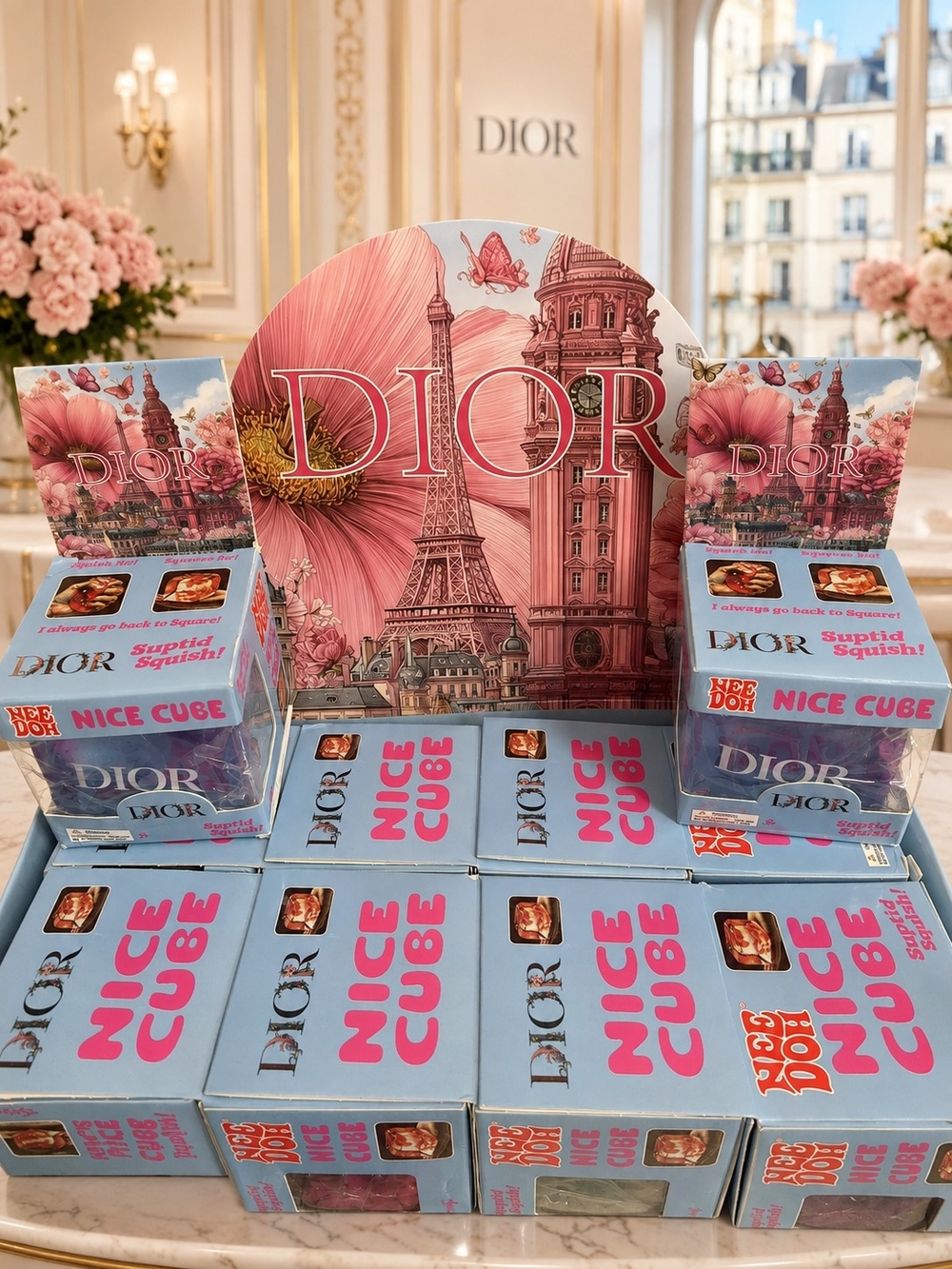 Dior Pink & Light Blue Nice Cube Party Favors